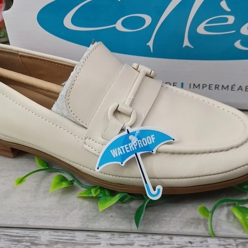 Aqua College Bossy Bone Leather Waterproof Loafer NIB